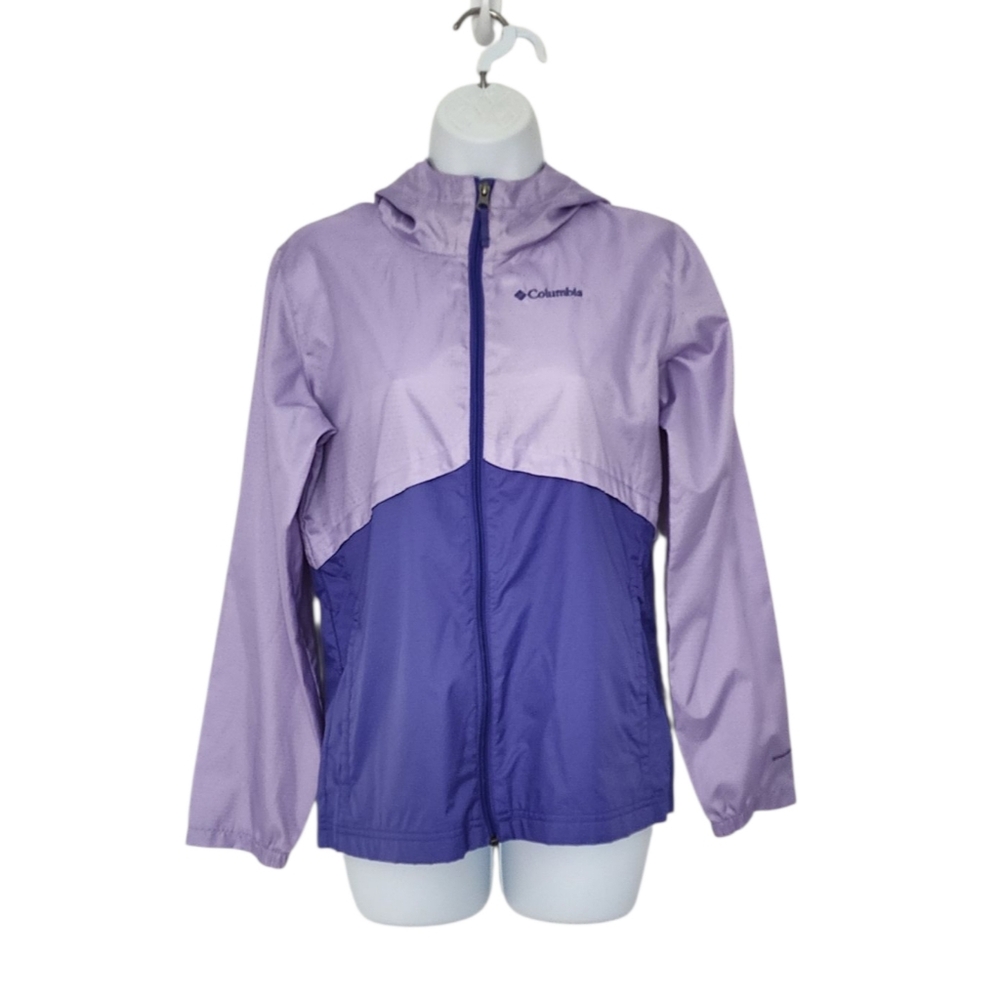 Columbia Flash Forward Hood Colorblock Windbreaker Jacket Size Large Ultralight.